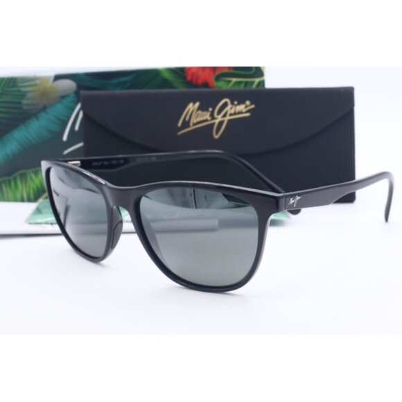 Maui Jim Sugar Cane MJ 783-02 Black Cat Eye Sunglasses Gray polarized Lens 57mm - Picture 1 of 5